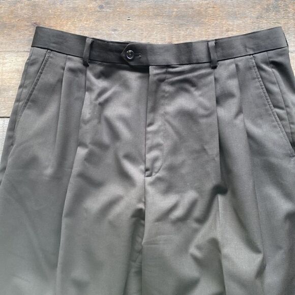 Tasso Elba Dress Slacks 36x34 brown wool and cashmere - Picture 6 of 7